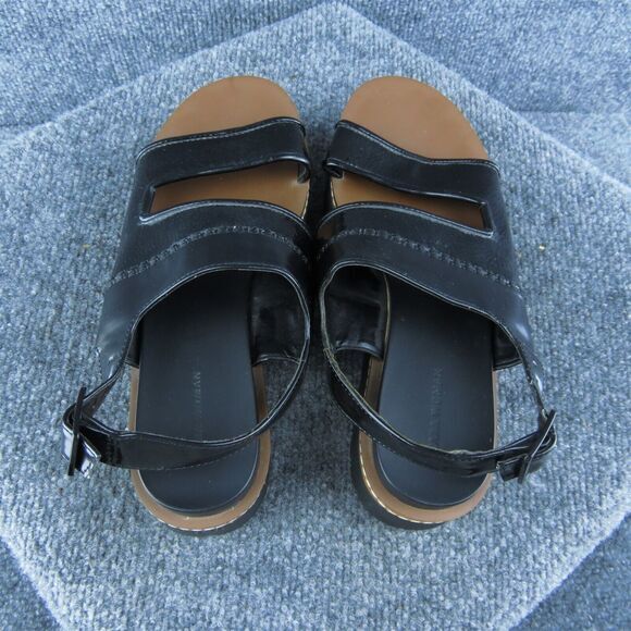 Zara Women Strappy Sandal Shoes Black Synthetic Size 36 Medium - Picture 6 of 10